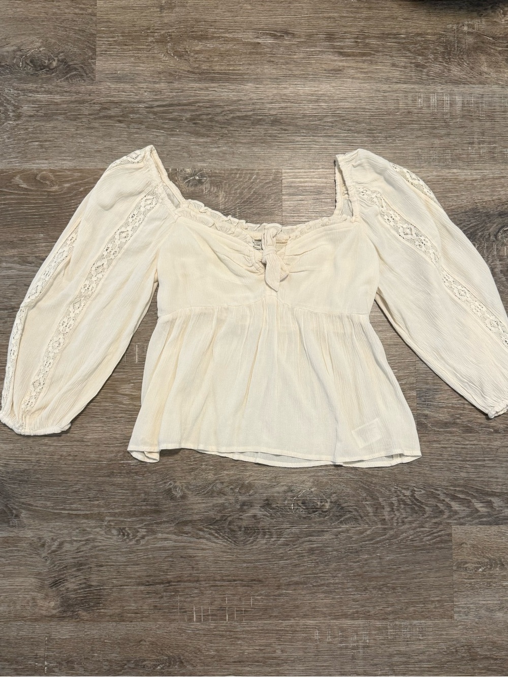 American Eagle Outfitters Cream Boho Peasant Blouse